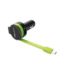 RealPower 257636 Ladegerät für Mobilgeräte Universal Schwarz, Grün Zigarettenanzünder Auto
