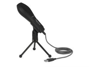 DELOCK USB-Mikrofon m.Standfuß Kondensator ideal f. Skype..