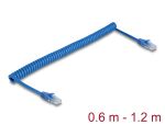 DELOCK RJ45 Spiralkabel Stecker zu Stecker Cat.6 UTP 0,6-1,2