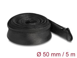 DELOCK Geflechtschlauch mit Reißverschluss 5 m x 50 mm schw