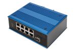 Digitus 8 Port Fast Ethernet Netzwerk PoE Switch, Industrial, Unmanaged, 1 SFP Uplink