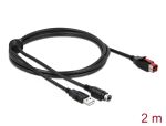 DeLOCK PoweredUSB Kabel Stecker 24 V zu USB Typ-A Stecker + Mini-DIN 3 Pin Stecker 2 m für POS Drucker und Terminals