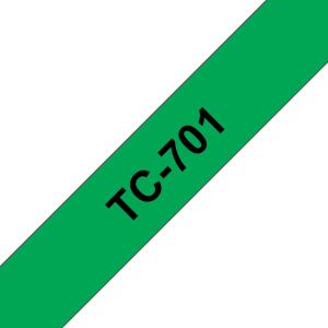 Brother TC-701 Etiketten erstellendes Band Schwarz auf grün