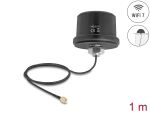 DeLOCK WiFi 7 Antenne RP-SMA Stecker 3,1 - 3,5 dBi omnidirektional mit Anschlusskabel ULA100 1 m Dachmontage outdoor schwarz