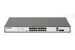 Digitus 16-Port Fast Ethernet PoE Switch, 19 Zoll, Unmanaged, 2 Uplinks