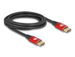 DELOCK DisplayPort Kabel 8K 60Hz 3m rot Metall