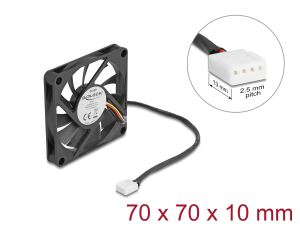 DELOCK Axiallüfter 12 V DC, 70 x 70 x 10 mm schwarz