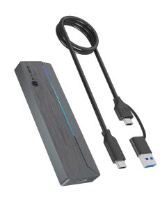 ICY BOX M.2 SATA/NVMe SSD Gehäuse mit USB 3.2 Gen 2 Type-C und RGB-Beleuchtung