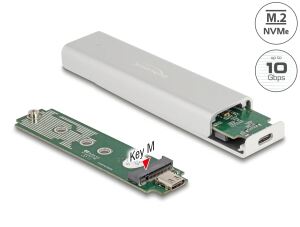 DeLOCK Externes Gehäuse für M.2 NVMe PCIe SSD mit SuperSpeed USB 10 Gbps (USB 3.2 Gen 2) USB Type-C Buchse