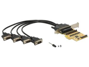 DELOCK PCI Express x1 Karte zu 4 x Seriell mit Spannungsver.