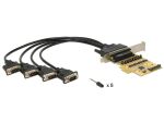 DELOCK PCI Express x1 Karte zu 4 x Seriell mit Spannungsver.