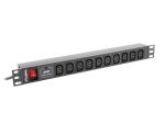 Lanberg PDU-10I-0200-IEC-BK Stromverteilereinheit (PDU) 10 AC-Ausgänge 1U Schwarz