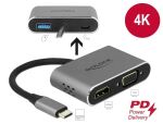 DELOCK Adapter USB-C > HDMI/VGA/USB3.0/PD 0.12m grau