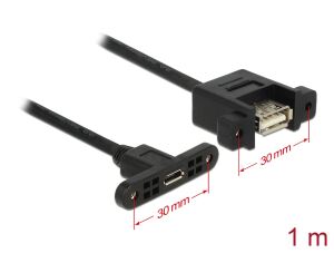 DELOCK USB Kabel A -> Micro-B Bu/Bu 1.00m Einbau