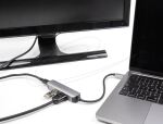 DeLOCK USB Type-C Adapter zu HDMI 4K 60 Hz mit USB Typ-A und USB Type-C Daten + PD 92 W