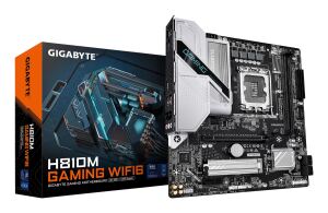 GIGABYTE H810M GAMING WIFI6 Mainboard – Intel Core Ultra (Serie 2) CPUs, 4+1+2 Phasen VRM, bis zu 6400 MHz DDR5, 1xPCIe 4.0 M.2, 2.5GbE LAN, WIFI 6, USB 3.2 Gen 1