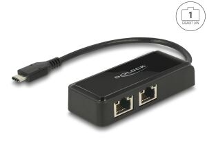 DELOCK Adapter SuperSp. USB3.1 Gen1 + USB/C > 2x Gigabit LAN
