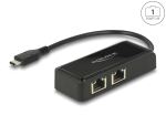 DELOCK Adapter SuperSp. USB3.1 Gen1 + USB/C > 2x Gigabit LAN