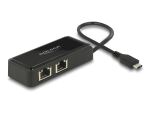 DELOCK Adapter SuperSp. USB3.1 Gen1 + USB/C > 2x Gigabit LAN