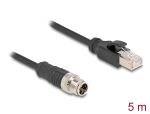 DELOCK M12 Kabel X-kodiert 8 Pin St. zu St. PVC 5 m