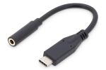 Digitus USB-C Audio Adapter / Konverter, USB-C/Stecker - 3.5mm Klinke/Buchse