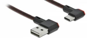 DeLOCK EASY-USB 2.0 Kabel Typ-A Stecker zu USB Type-C™ Stecker gewinkelt links / rechts 0,2 m schwarz