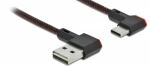 DeLOCK EASY-USB 2.0 Kabel Typ-A Stecker zu USB Type-C™ Stecker gewinkelt links / rechts 0,2 m schwarz