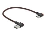 DeLOCK EASY-USB 2.0 Kabel Typ-A Stecker zu USB Type-C™ Stecker gewinkelt links / rechts 0,2 m schwarz