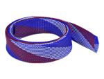DELOCK Geflechtschlauch dehnbar 2 m x 38 mm blau-rot-weiß