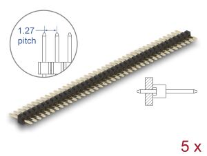 DELOCK Stiftleiste 40 Pin, Rastermaß 1,27 mm, 1-reihig 5 St.
