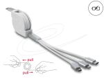 DeLOCK USB Type-C 3 in 1 Aufrollladekabel für...
