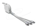 DeLOCK USB Type-C 3 in 1 Aufrollladekabel für...