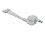 DeLOCK USB Type-C 3 in 1 Aufrollladekabel für Lightning / Micro USB / USB Type-C weiß