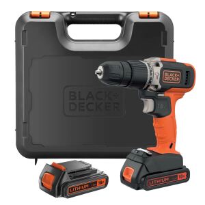 Black & Decker BCD003C2K-QW Bohrmaschine 1400 RPM Ohne Schlüssel Schwarz, Rot