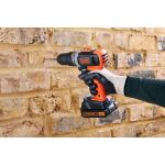 Black & Decker BCD003C2K-QW Bohrmaschine 1400 RPM Ohne Schlüssel Schwarz, Rot