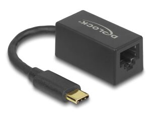 DeLOCK Adapter SuperSpeed USB (USB 3.2 Gen 1) mit USB Type-C™ Stecker > Gigabit LAN 10/100/1000 Mbps kompakt schwarz