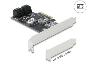 DELOCK 4 Port SATA und 1 Slot M.2 Key B PCI Express x4 Karte