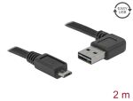 DELOCK USB Kabel A -> Micro-B St/St 2.00m 90°sw...
