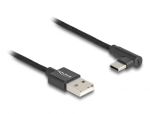 DeLOCK USB 2.0 Kabel Typ-A Stecker zu USB Type-C Stecker gewinkelt 0,5 m schwarz