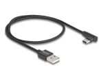 DeLOCK USB 2.0 Kabel Typ-A Stecker zu USB Type-C Stecker gewinkelt 0,5 m schwarz