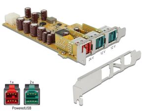 DELOCK PCIe Card Powered USB > 1x 24V + 2x 12V