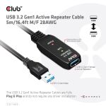 CLUB3D CAC-1404 USB Kabel USB 3.2 Gen 1 (3.1 Gen 1) 5 m USB A 5 Gbit/s Schwarz