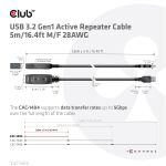 CLUB3D CAC-1404 USB Kabel USB 3.2 Gen 1 (3.1 Gen 1) 5 m USB A 5 Gbit/s Schwarz