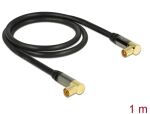 DELOCK Antennenkabel IEC 90° -> IEC 90° St/Bu 1.00m schwarz