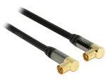 DELOCK Antennenkabel IEC 90° -> IEC 90° St/Bu 1.00m schwarz