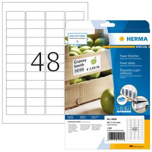 HERMA Etiketten A4 45.7x21.2 mm weiß extrem stark haftend Papier matt 1200 St