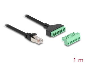 DeLOCK RJ45 Kabel Cat.6 Stecker zu Terminalblock Adapter 1 m 2-teilig