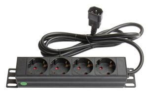 Alcasa GC-N0078 Verlängerungskabel 1,8 m 4 AC-Ausgänge Drinnen Schwarz