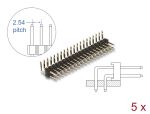 DELOCK Stiftleiste 20 Pin, Rastermaß 2,54 mm, 2-reihig 5 St.