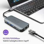 Inca ITPC-10TX Schnittstellen-Hub USB Typ-C 5000 Mbit/s Grau